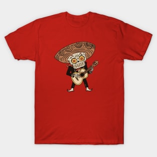 Day of the Dead Mariachi with Guitar & Sombrero T-Shirt